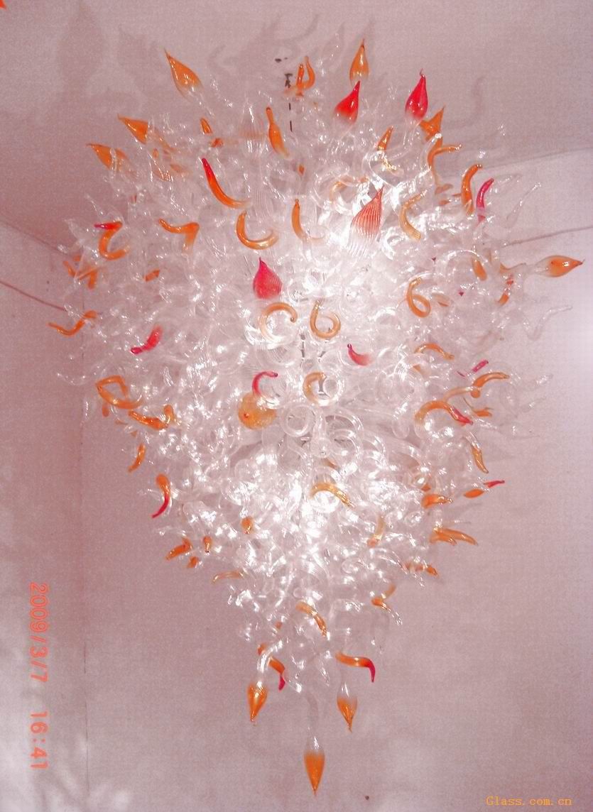 Hot Sale High Ceiling 100% Hand Blown Glass Chihuly Style Crystal Chandelier Lightings