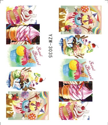 1 Sheets 2020 Cute DIY Beauty Fruit Decals for Nail Art Decorations Nail Sticker Water Tattoos Colorful Tips