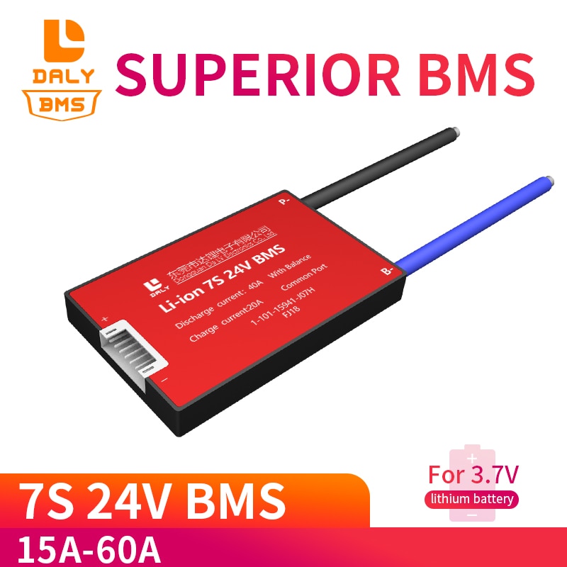 Waterproof 7S 15A 20A 30A 40A 60A 24V Lithium Battery Protection Board BMS Electric Charge Li Lipo NiCoMn ion Cells with balance