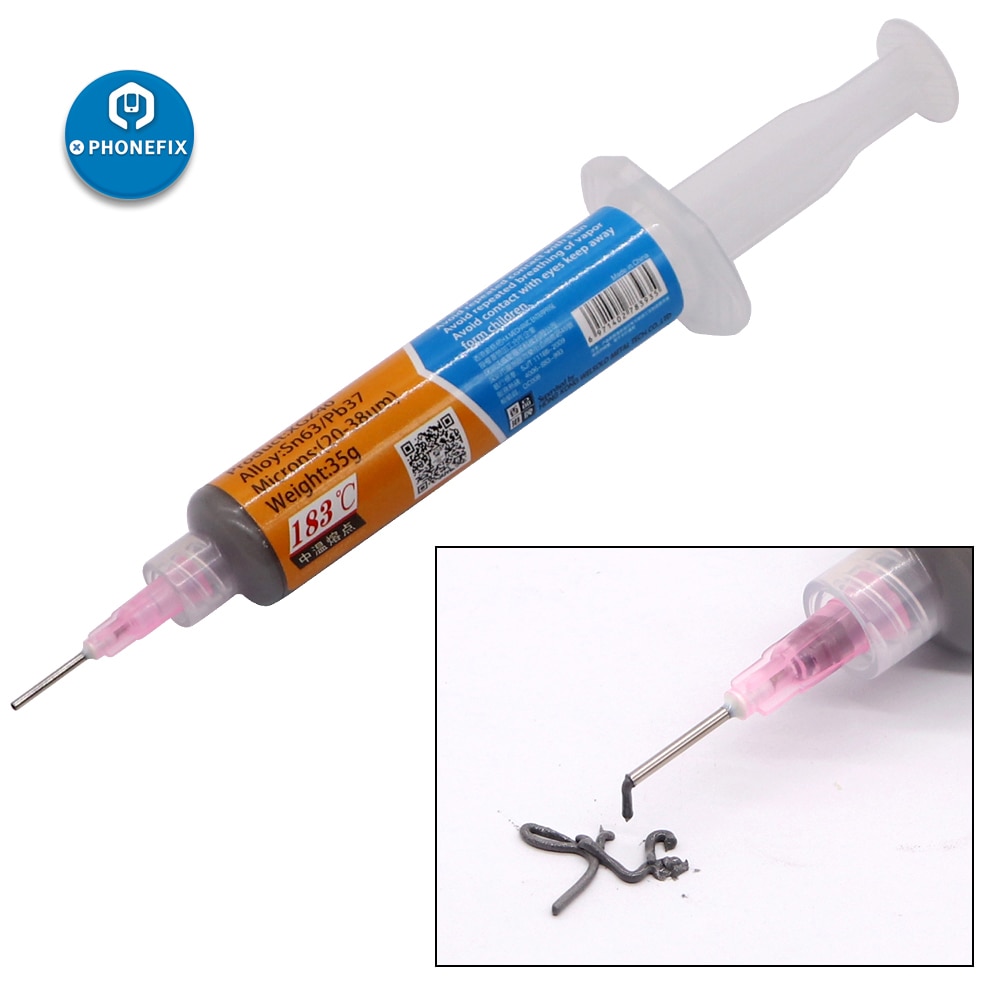 10ML MECHANIC XG-Z40 BGA Solder Paste with Syringe Plunger Sn63/Pb37 BGA Solder Paste Flux Soldering Tin Cream for Phone Repair
