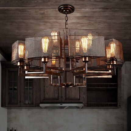 IWHD Nordic Retro Vintage Lighting Pendant Lights Fixture Loft Style 12 Heads Iron Hanging Lamp Bar Cafe Luminaire Suspendu