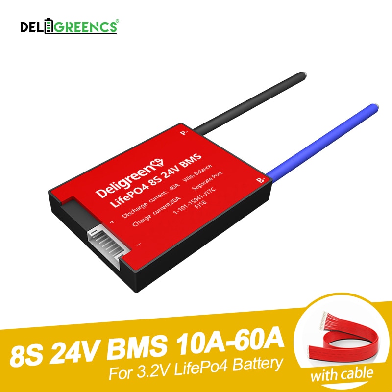 Deligreen 8S 24V 20A 30A 40A 50A 60A BMS for lithium LiNCM LiFePO4 Battery Pack