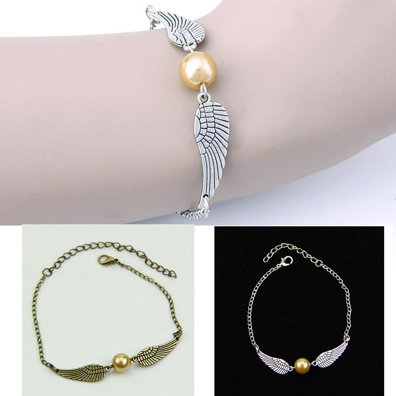 Vintage Retro Tone Golden Snitch Pocket Wings Bracelet Pulseras For Men And Women Wholesale Jewelry