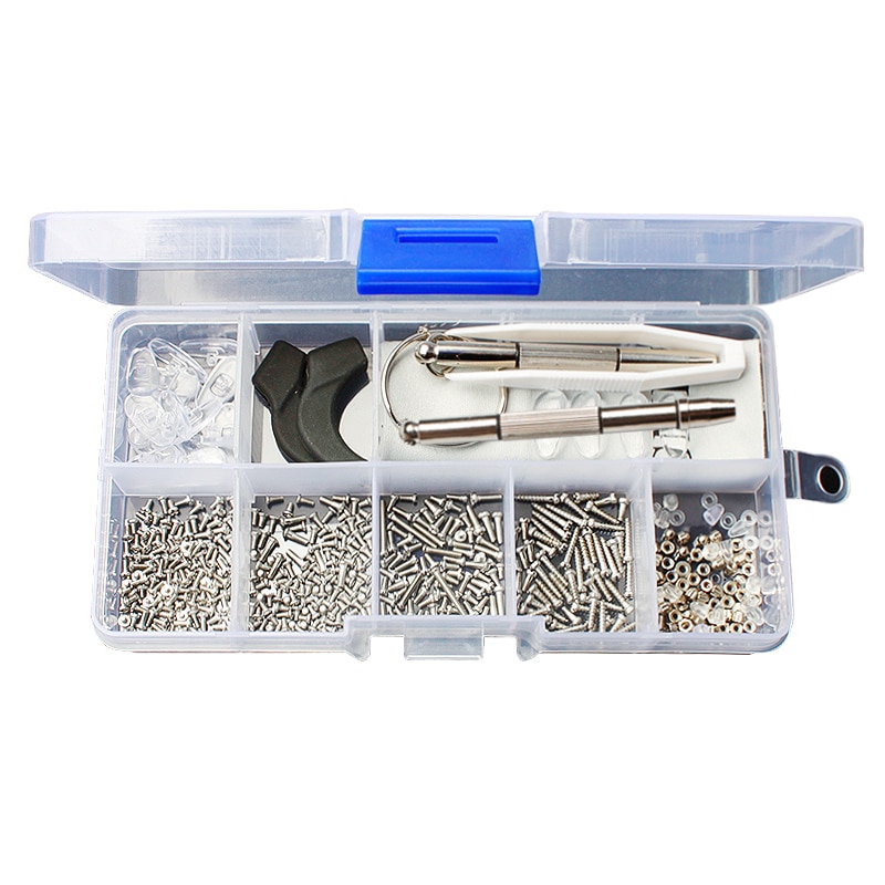 COLOUR_MAX Eyeglasses Sun Glasses Screws Sets Nuts Nose Pad Optical Repair Tool Parts Assorted Kit