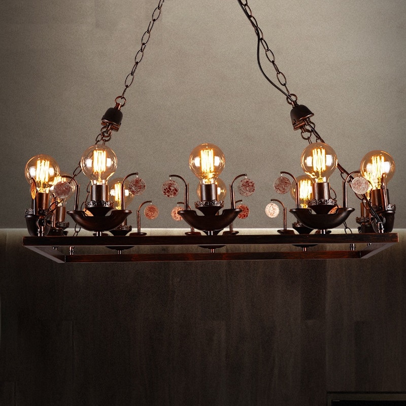IWHD 10 Heads Pending Lighting Fixtures Vintage Industrial Pendant Lights Bar Cafe Lampen Iron Retro Verliching Hanglamp Lustre