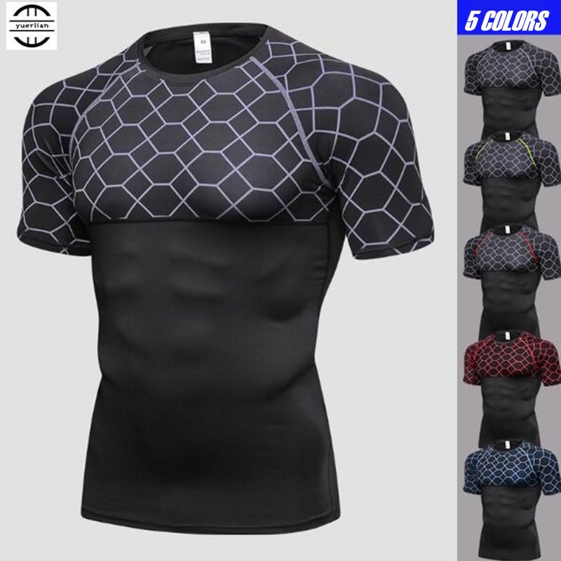100p Men Pro Wicking&Quick Dry T-Shirt,Elastin Compression Fitness Tight Bottom Short Sleeve Underwear,Breathable&Anti Wrinkle