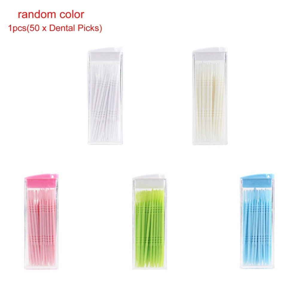 Portable Double Head Brush Tooth Picks Plastic Interdental Toothpick Brush Hotel Dental Picks Oral Care