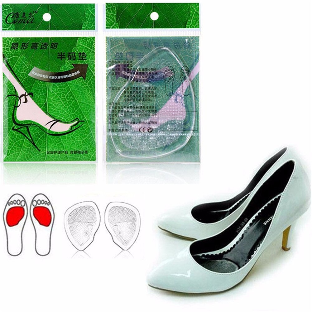 GZHOUSE Elastic Gel Forefoot Silicone Shoe Pad Foot Cushions Sore Pain Insole Shoes accessories for Women
