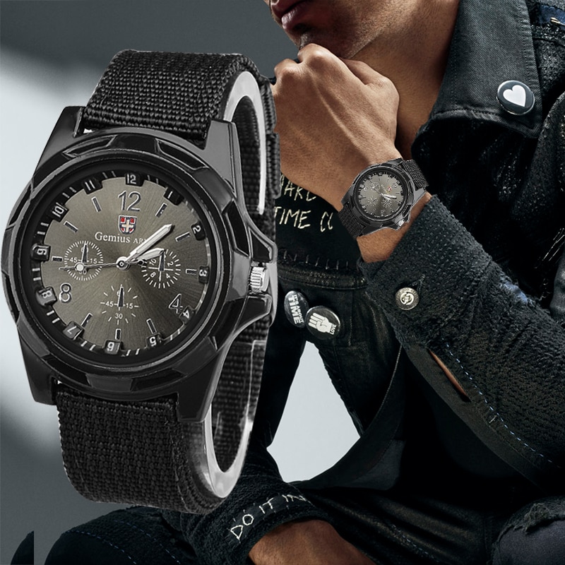 Nylon Band Military Watch Men Watches Gemius Army Wrist Watch Quartz Men Sports Watches Relojes Para Hombre Relogio Masculino