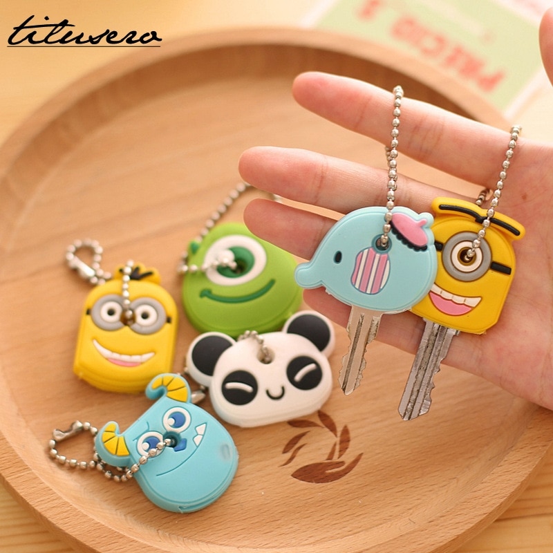 Cartoon Key Wallet Silicone Key Holder Case Cute Key Protective Wallet Hook F016