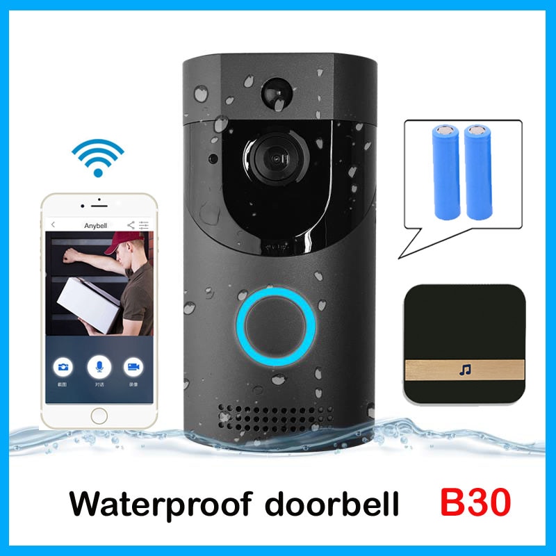 Anytek B30 WIFI Doorbell B30 IP65 waterproof Smart video Door chime 720P wireless intercom FIR Alarm IR night vision IP camera