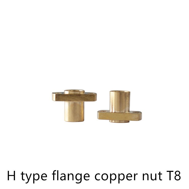 T8 nut H flange copper pitch 2mm lead 4mm 8mm for screw trapezoidal