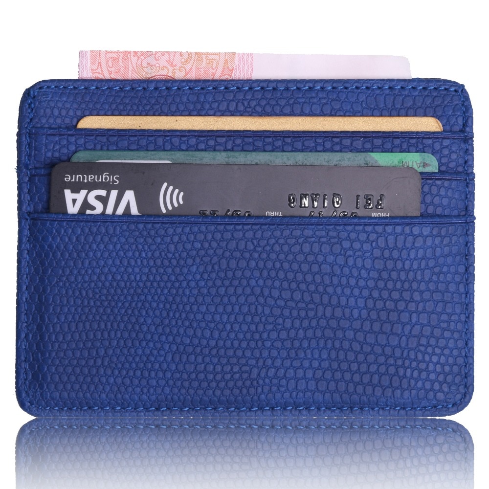 TRASSORY Small Mini Travel Lizard Pattern Leather Bank Business Id Card Holder Wallet Case For Men Women With Id Window