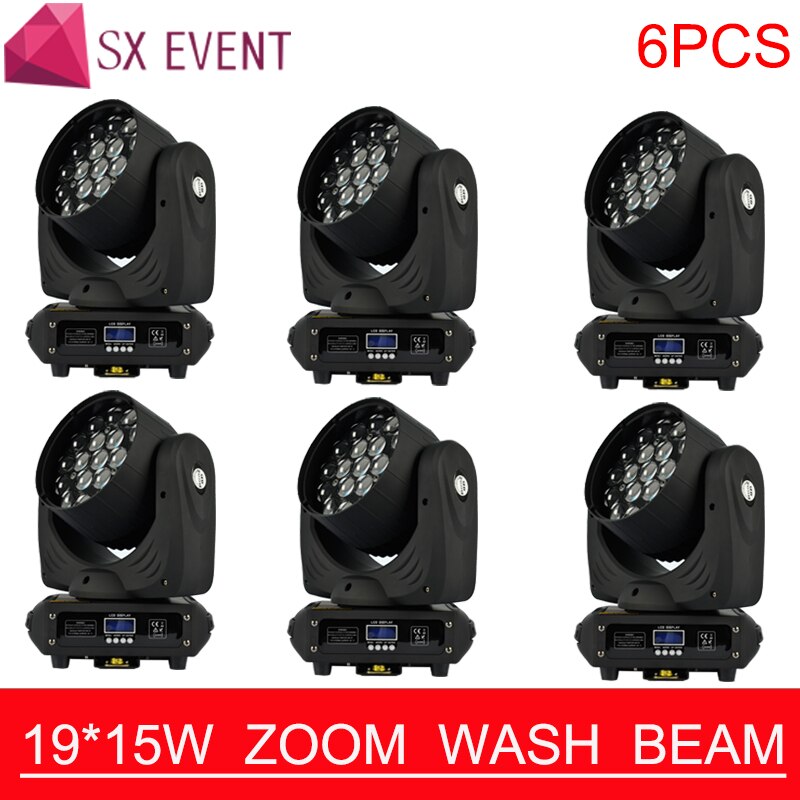 19x15W RGBW 4in1 LED Zoom Moving Head Light Wash Moving Head Light Professional DJ Nightclub Disco 19x15w led zoom moving head