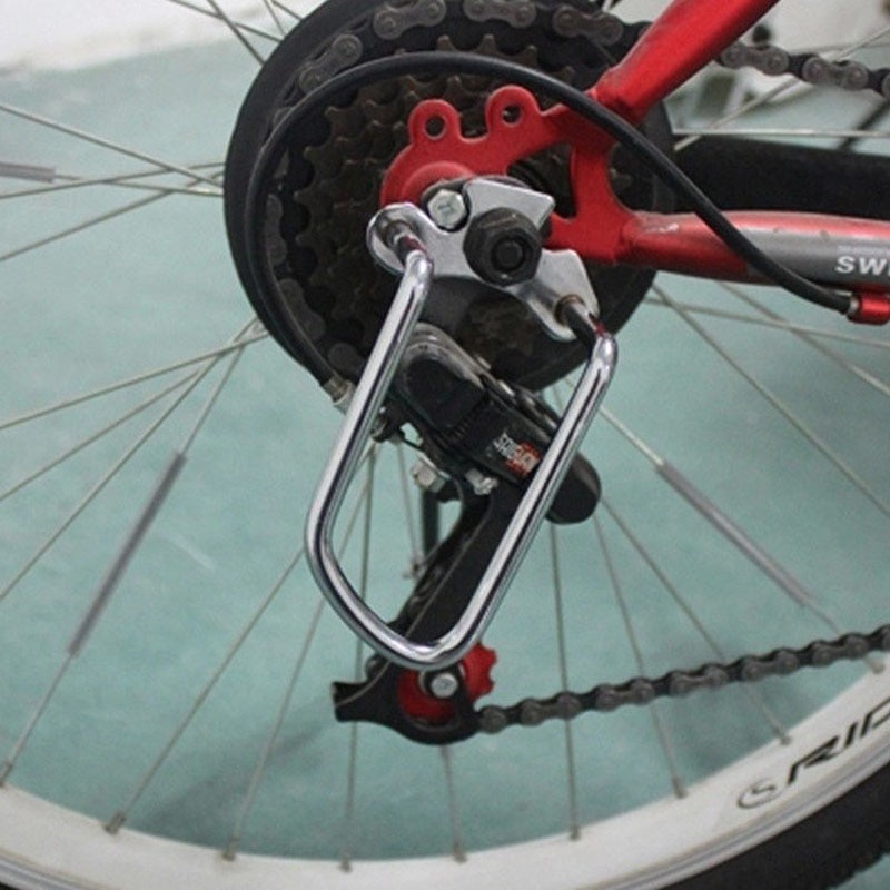 1piece Adjustable Steel Black Bicycle Mountain Bike Rear Gear Derailleur Chain Stay Guard Protector Outdoor Cycling Accessories
