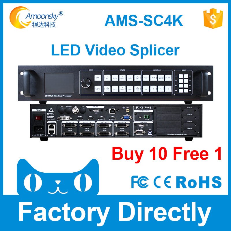 Fixed Installation p10 outdoor led video display controller vga like novastar J6 video processor for transparent giant display