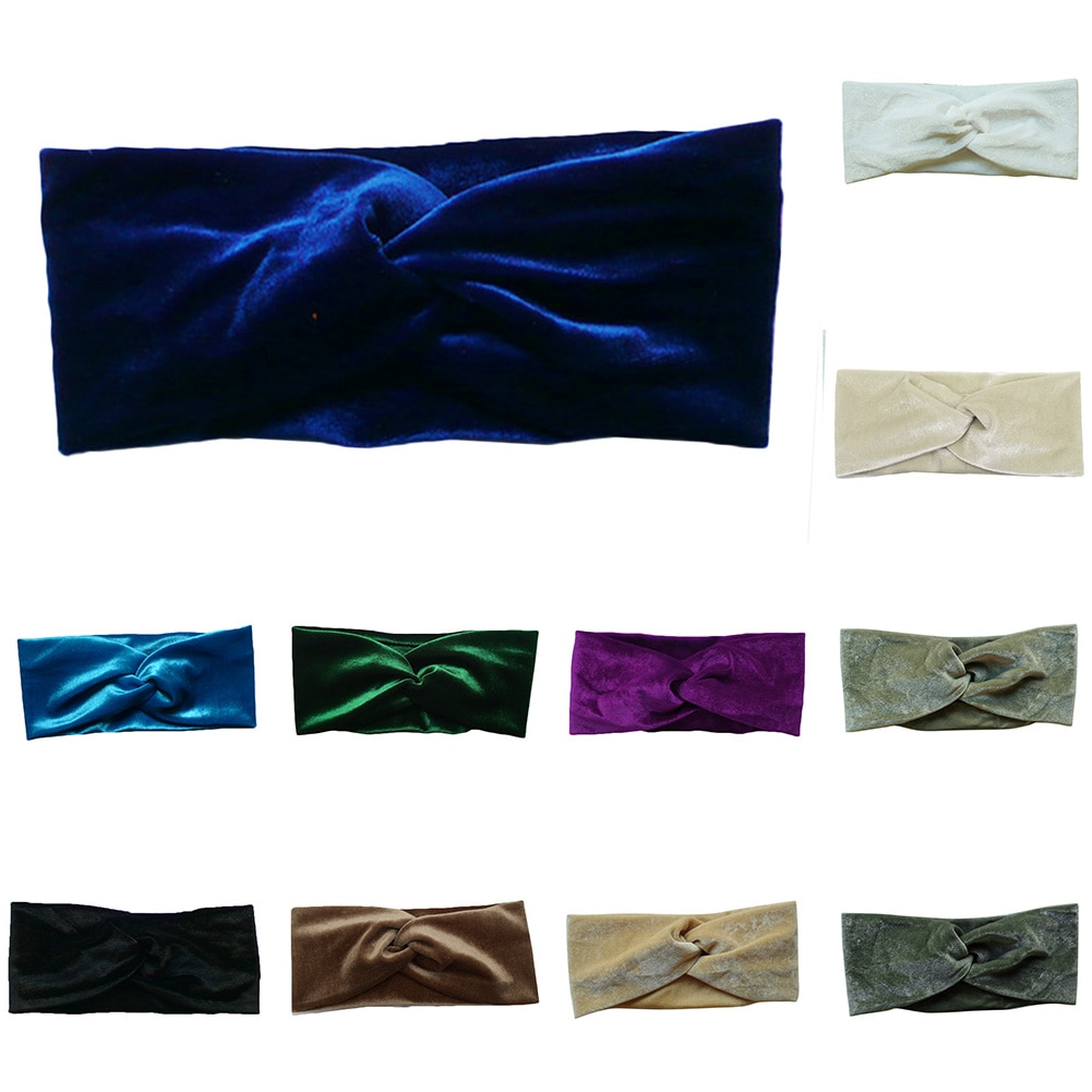 1Pcs Suede/Velvet Twist Headband Women Noble Scrunchy Hairbands Velour Turban Headbands Bandage Hair Band Women Hair Accessories