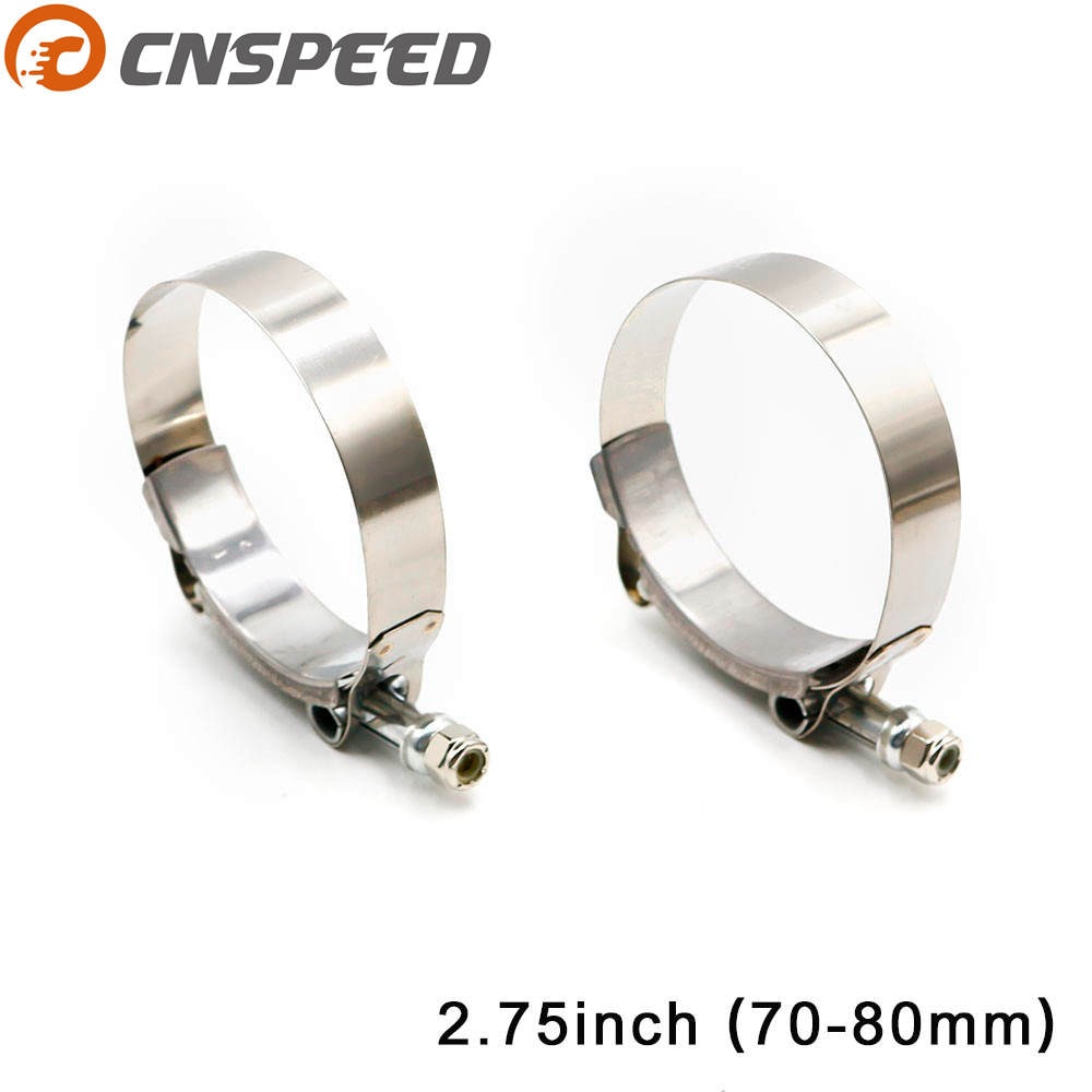 CNSPEED Universal 2.75" Inch (70mm-80mm) Silicone Turbo Hose Coupler T Bolt Super Clamp Kit Exhaust Pipes Turbo YC100659-275