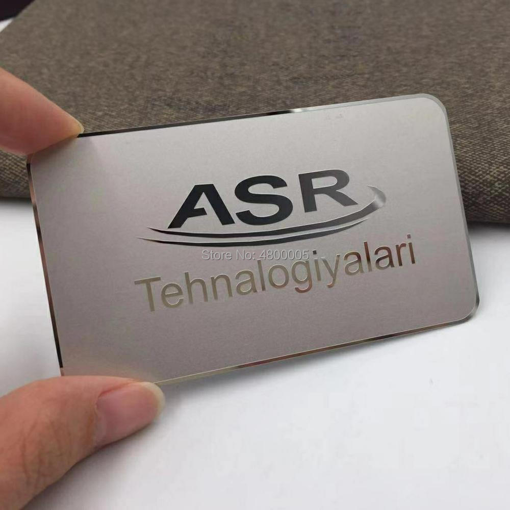 (200pcs/lot) 80*50mm stainless steel metal material wiredrawing brush metal card,wiredrawing stainless steel business card