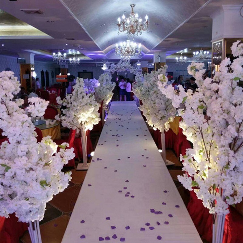 Party aisle Grant Event Road Lead Wedding Flower Stand centerpieces Cherry Flower Tree Road Arch Bride Groom Photographing Props