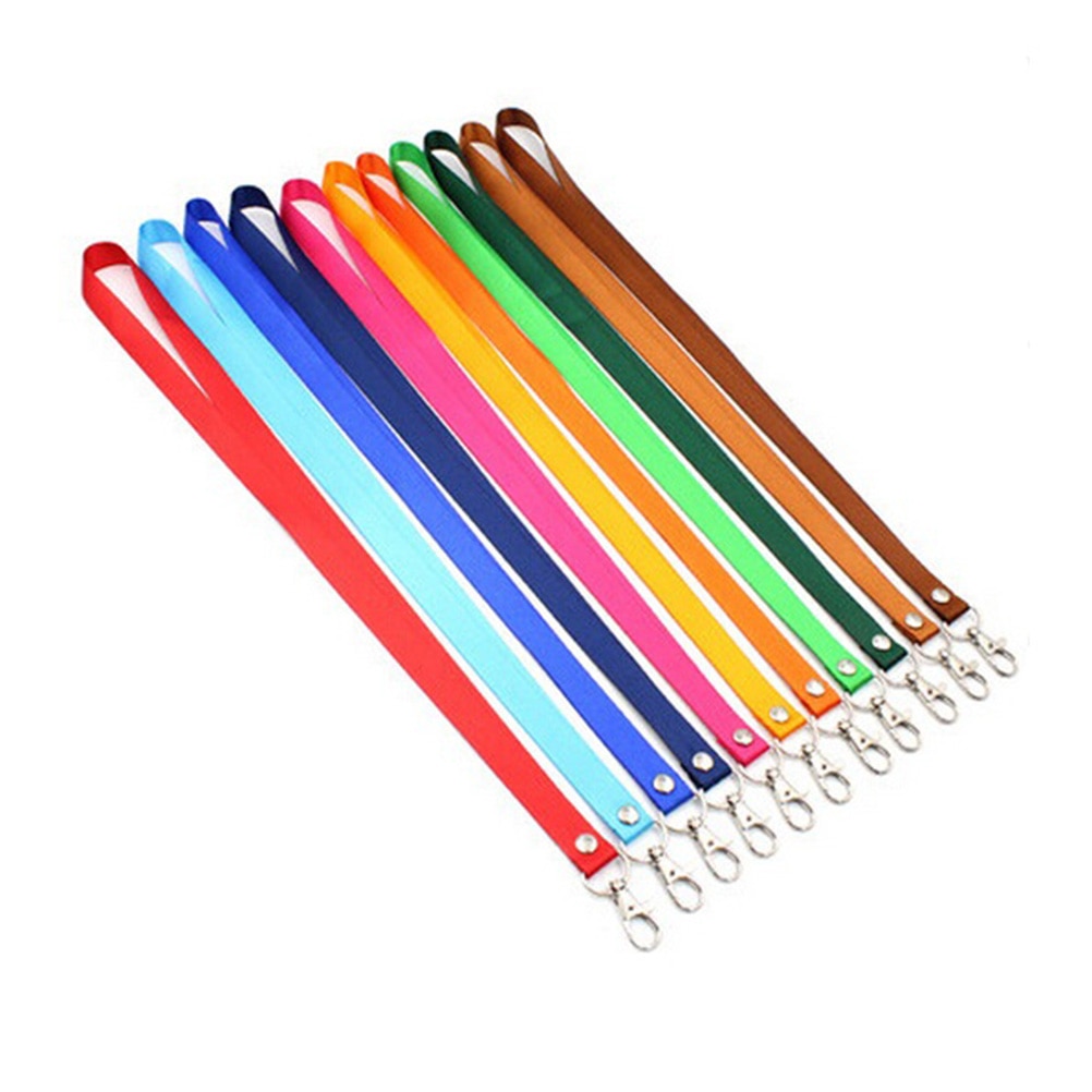 1PC Neck Strap Lanyard Safety Breakaway For Mobile Phone USB Holder ID Name Badge Holder Keys Metal Clip