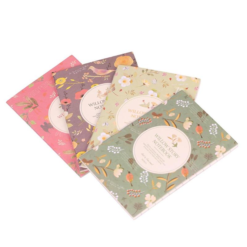Cute Cartoon Flowers Birds Diary Notebook PVC Cover Pocket Notepad Planner Daily Memos Office School Supplies Kawaii Stationery