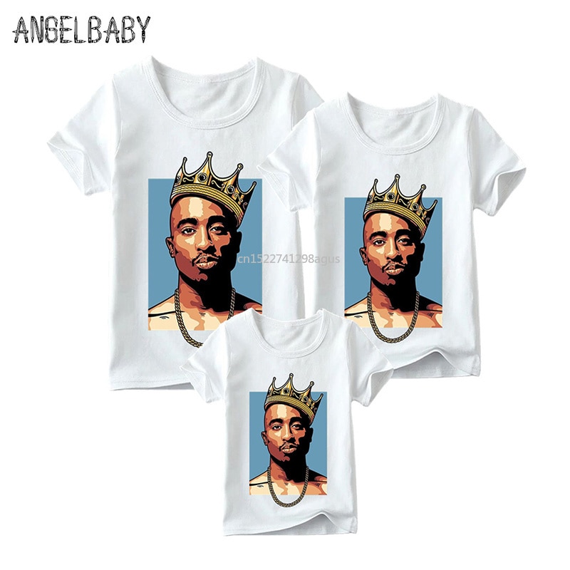Matching Family Outfits 2pac/Biggie Smalls Print Boys Girls T-shirt Family Matching Look Clothes Kids&Man&Woman Funny Tshirt