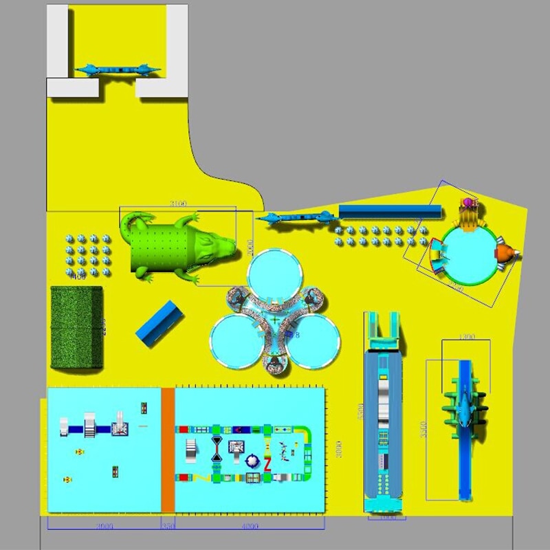 Customized land inflatable water park Large leisure mobile water park
