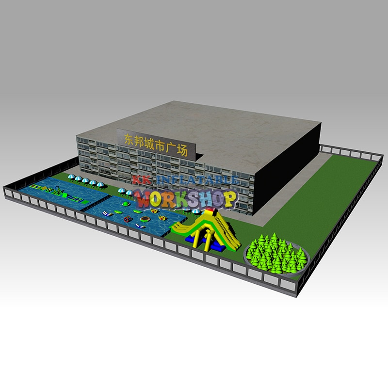 L type inflatable water park Community City Square Mobile Water Playground