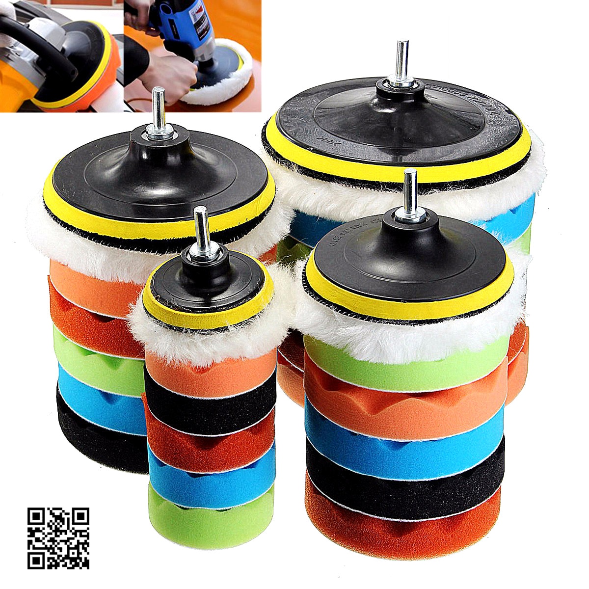 7x 3''5''6''7''Buffing Sponge Polishing Pad Hand Tool Kit For Car Polisher Compound Polishing