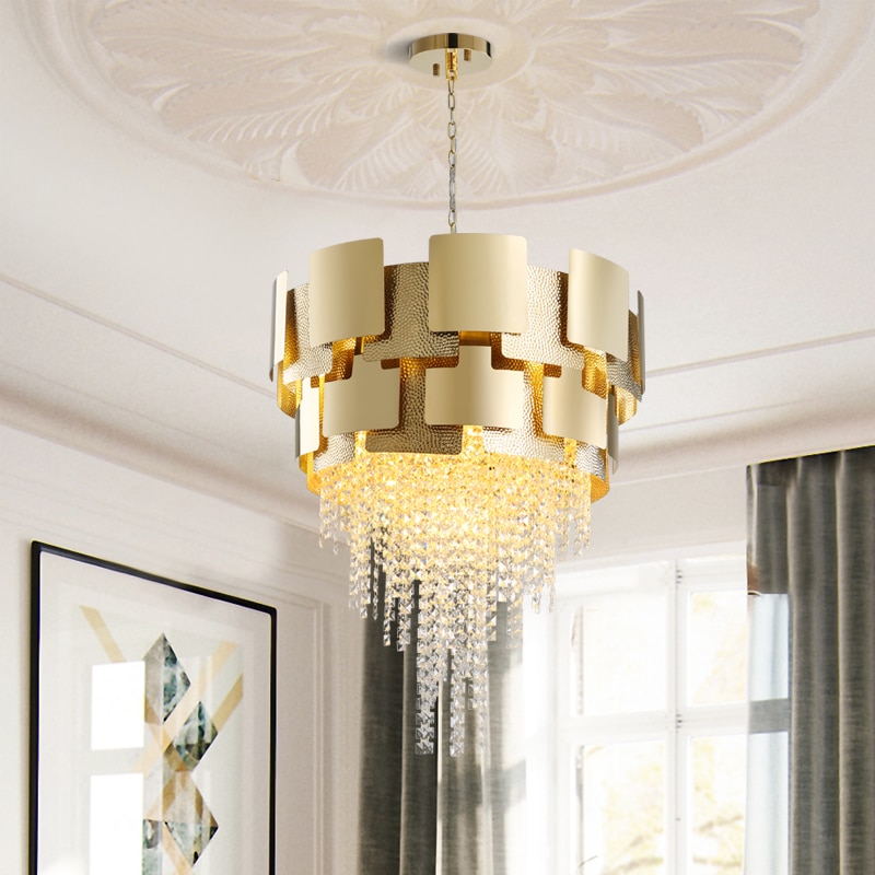 Crystal Hanging Lamp Light Fixtures Fashion Iron Pendant Lights Modern Kitchen Lamp Dining Restaurant Luminaire Suspendu Lustre