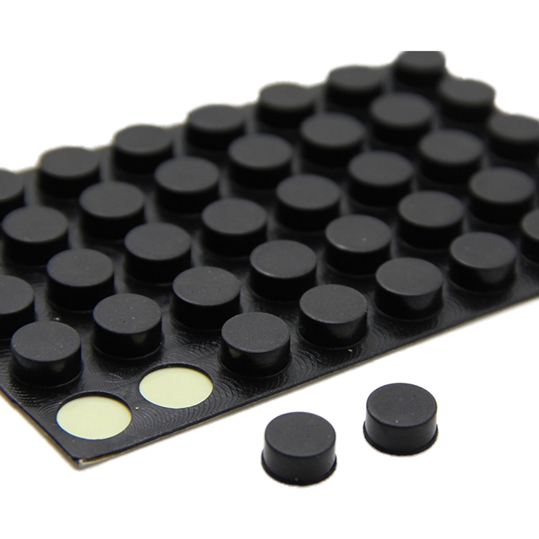 Only 6PCS Furniture knob, round, 10 mm x 5 mm, self-adhesive rubber pads 6 in 1