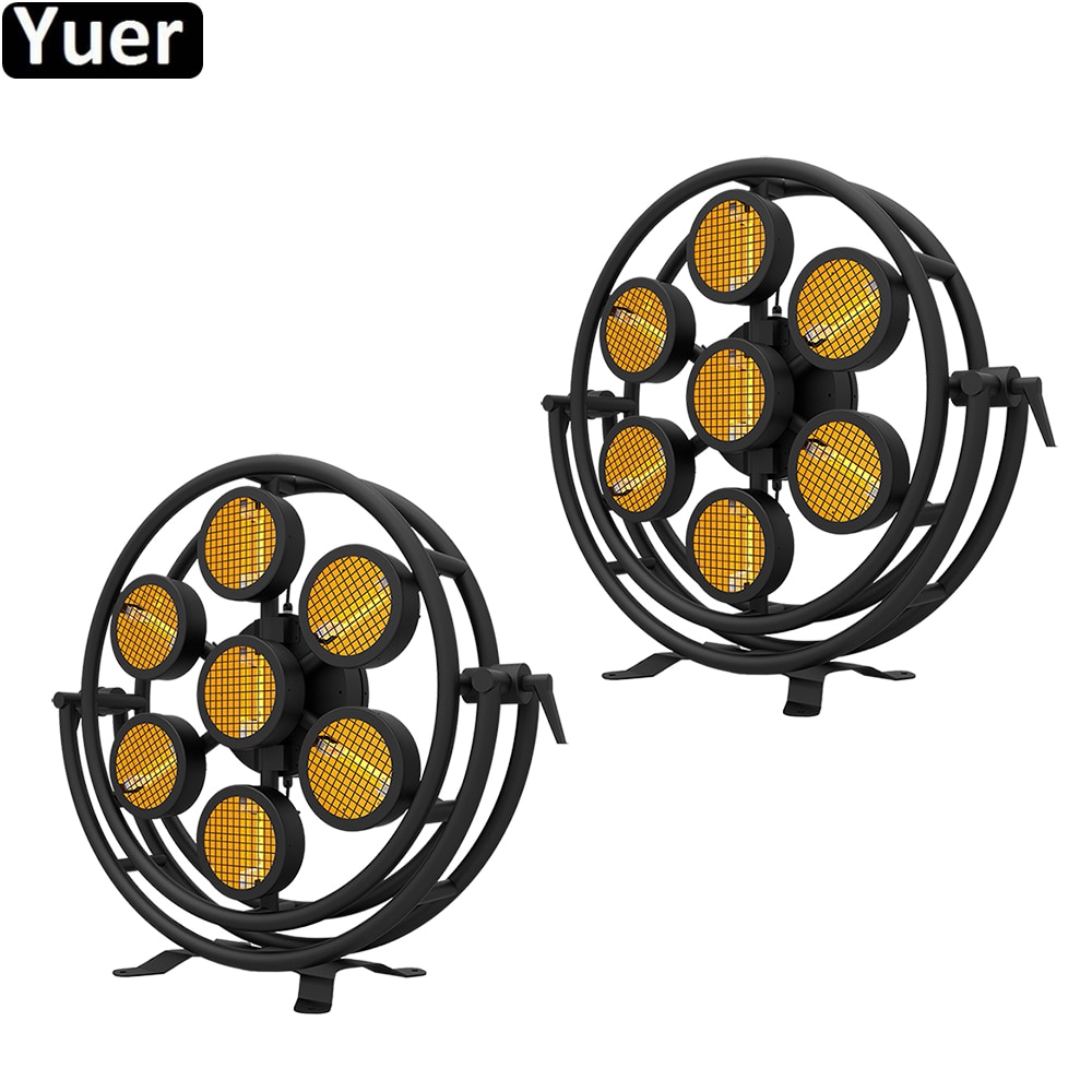 2Pcs/Lot Stage Effect Light Hexagon / Round 7x300W Halogen Retro Flash Light decorative Disco DJ Stage Music Light Projector
