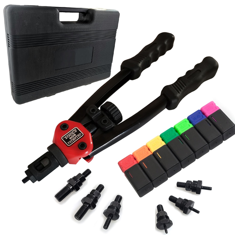 ALLSOME BT-605 Riveter Nut Guns Auto rivet tool 12" Riveter Nut tool Hand Insert Rivet Nut Tool Manual Mandrels M3 M4 M5 M6 M8