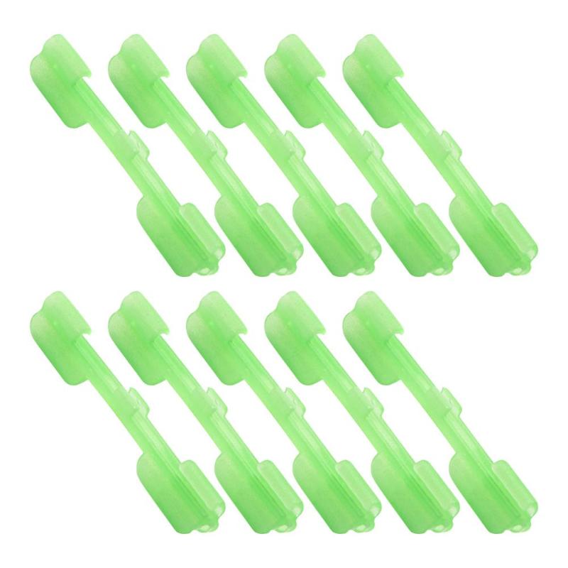 10pcs ABS Night Fishing Float Tip Light Holder Luminous Effect Fishing Tackle Accessory Lure Light Stick Clip Card Holder