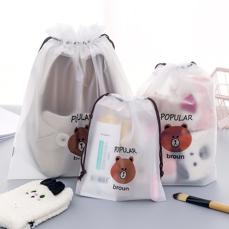 New cartoon bear Waterproof Travel Accessories Packing Organizers Women Make Up Bath Organizer Storage Pouch