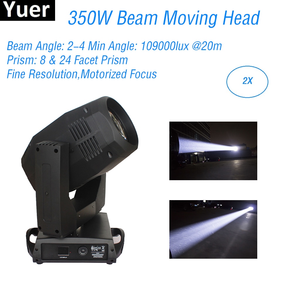 2Pcs/Lot 350W Beam Moving Head Light Music DJ Equipment Disco Party Light DMX512 Sound Control Stage Effect Moving Head Lights