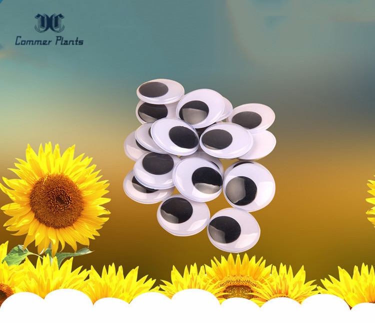 100pcs/set Plastic Self Adhesive Fake Round Elliptical Wiggle Googly Doll Toy Eyes Crafts DIY Craft Material Accessories Party