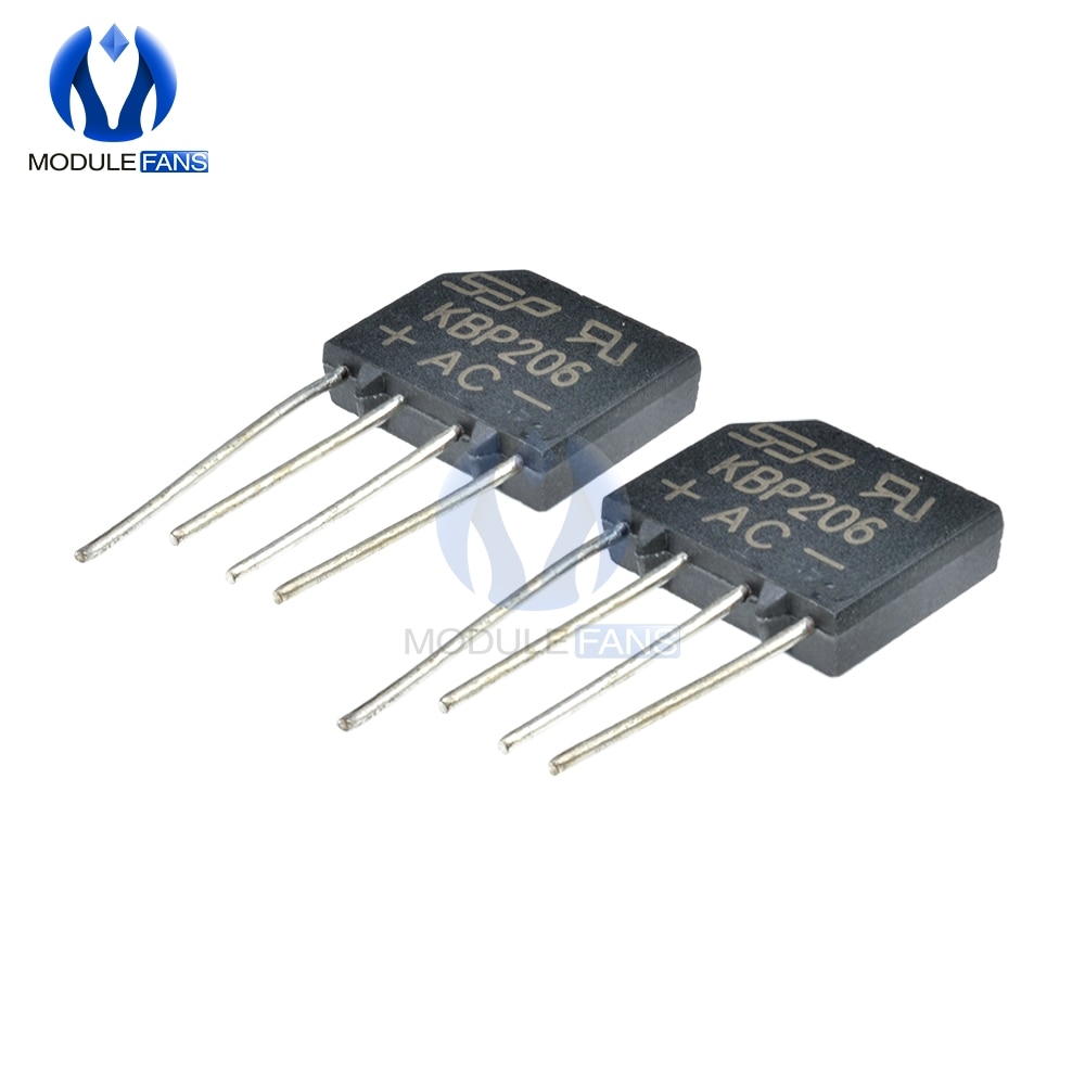 5pcs Diy Electronic Diode Bridge Rectifier 600V 2A KBP206G KBP206 4PIN SIP-4 Single Phase