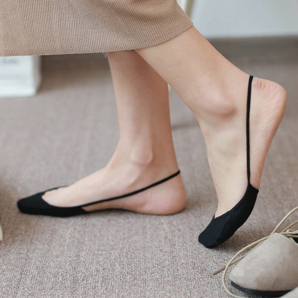 Summer Women's Socks High Heels Socks Breathable Boat Socks Non-slip Elastic Half Palm Invisible Low Cut Thin Socks Calcetines