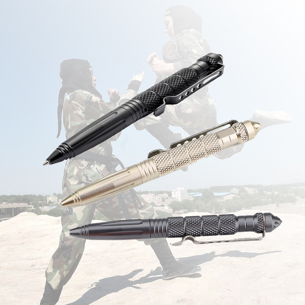 Defence Tactical Pen Pocket Aluminum Anti skid Military Pen Tungsten steel head Self Defense Pen Glass Breaker Survival Kit Pens