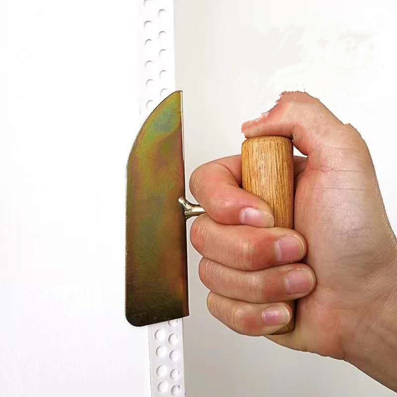 Wooden handle putty knife scraper Drywall Corner shovel Yin Yang Puller for Diatom mud home construction tool