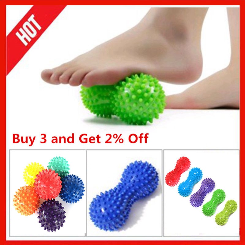 1PC Peanut Shape Massage Yoga Fitness Ball Relieve Stress Pelota Masaje Foot Spiky Muscle Massager Ball Foot Massage Ball