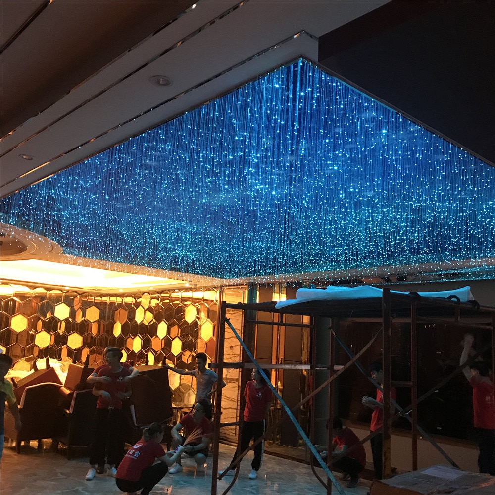 Side Pointed Sparkle 0.75mm PMMA Fiber Optic Lighting Cable for Optional DIY Indoor Decoration or Play Show