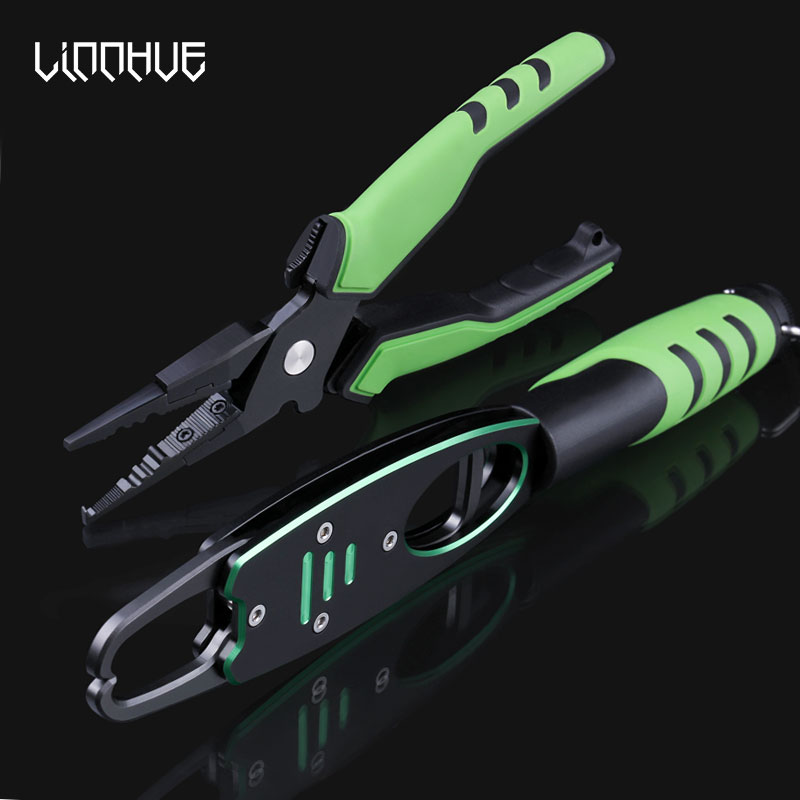 LINNHUE Aluminum Alloy Fishing Pliers Grip Set Split Ring Cutters Line Hook Recover Fishing Tackle High Quality Fishing Tool