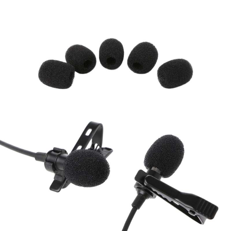 5X Round Ball Lavalier Microphone Foam Windscreen Sponge Windshields 6mm Opening