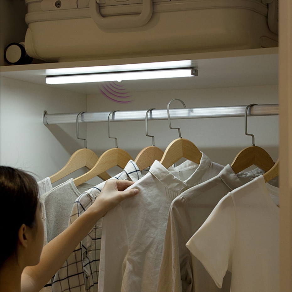 PIR Motion Sensor LED Under Cabinet Light Auto On/Off 6/10 LEDs 98/190mm For Kitchen Bedroom Closet Wardrobe Night Lights