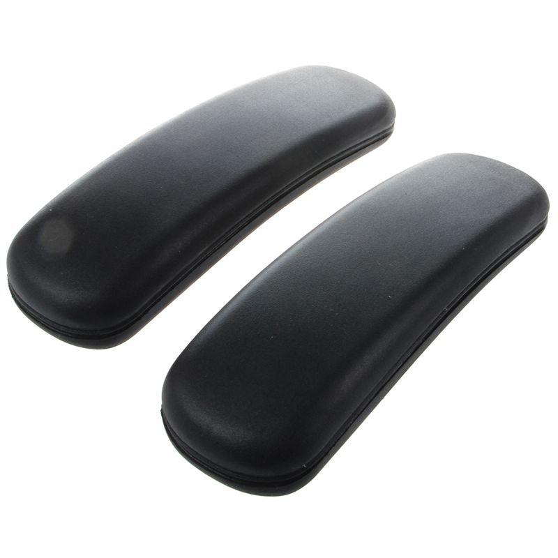 1 Pair Office Chair Parts Arm with mounting hole patterns Pad Armrest Replacement Accessories Furniture 9.75" x 3" (Black)