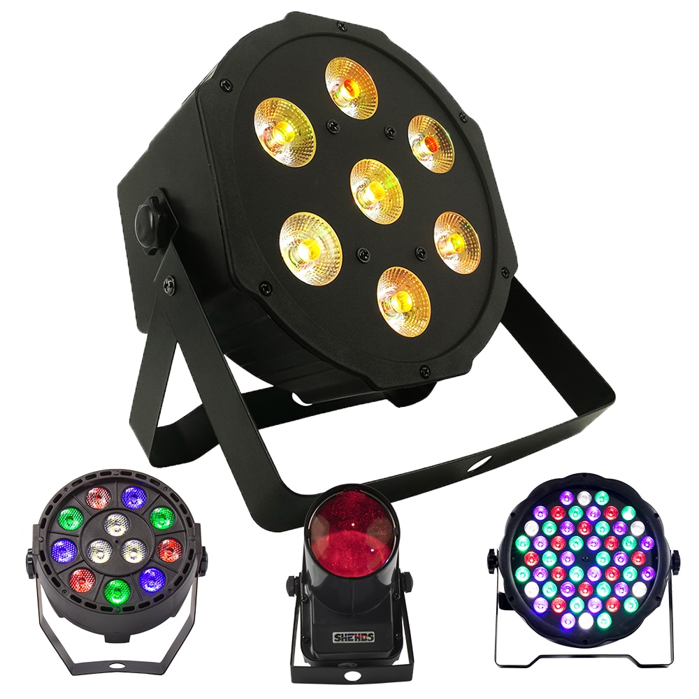 1PCS LED 7x18W RGBWA+UV Par Light with DMX512 6in1 Stage Light Wash Effect DJ Disco 7x12W 54x3W 12x3W Mini Led Spotlighting 10W