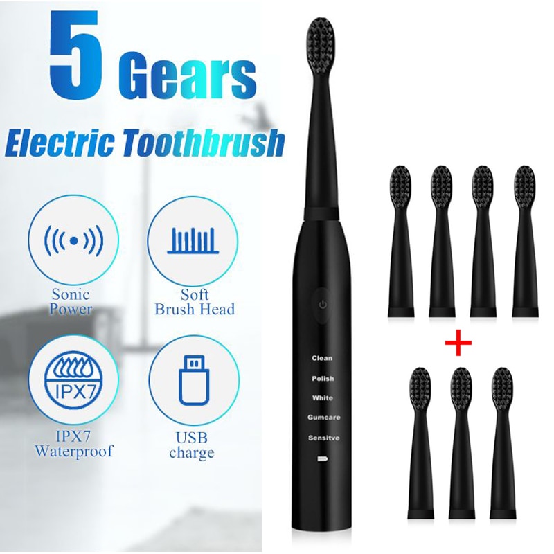 Ultrasonic Sonic Electric Toothbrush Rechargeable Tooth Brushes Washable Electronic Whitening Teeth Brush Adult Timer Brush